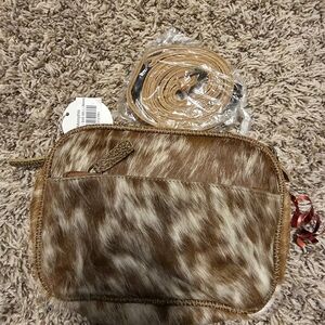Myra Bag Brown and Cream Shoulder Bag